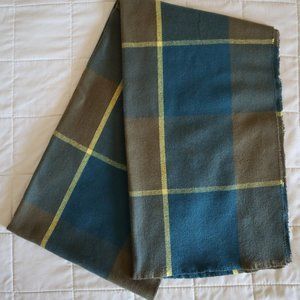 Teal, Olive, and Yellow Tartan Scarf NWOT